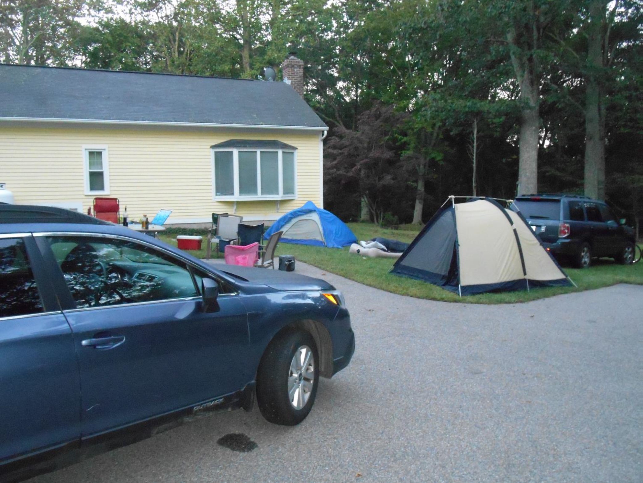 2020 Rocky Sprockets COVID19 “Campsite”  [L. to R.: Chromo’s Tent, Caliper sleeping on the Ground, Axle’s Tent]